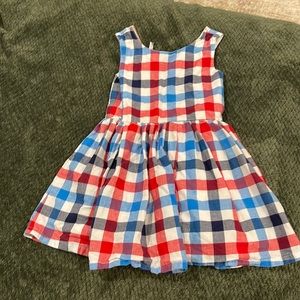 Cat & Jack Toddler Girls Red, White and Blue Plaid Dress. 4T.